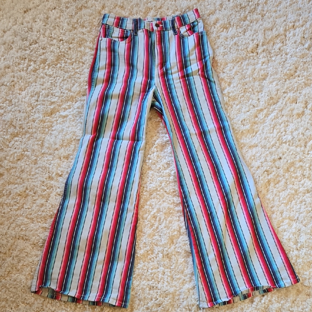 Wrangler Striped Womens Flared Pants size 28x30